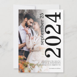 Fettgedrehte Typografie-Foto-Overlay-Hochzeit Save The Date