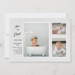 Fettgedruckte 3-Foto-Einladung Einladung