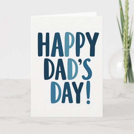 Fettgedruckte Happy Dads Day Karte (Vorderseite)