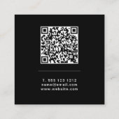 Fettgedruckte Monogramm-Leinen- oder Code-Visitenk Quadratische Visitenkarte (Rückseite)