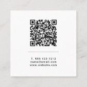Fettgedruckte Monogramm-Leinen- Oder Code-Visitenk Quadratische Visitenkarte (Rückseite)