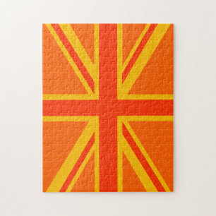 Fettgedruckte Orange Union Jack britische Flagge S Puzzle