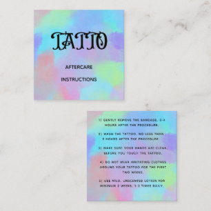 Fettgedruckte Regenbogen-Einhorn-Tattoo-Nachbehand Quadratische Visitenkarte
