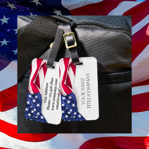 Fettgedruckter amerikanischer Flaggen Firmenname A Gepäckanhänger