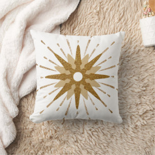 Fettgedruckter Goldener Sternenexplosion Kissen