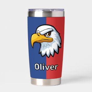 Fettgedruckter patriotischer Cartoon-Adler persona Thermobecher