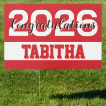Fettgedrucktes Abschlussfeier-Schild 2026