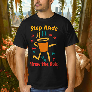 Fettgedrucktes Coffee Pop-Art Grafik T-Shirt