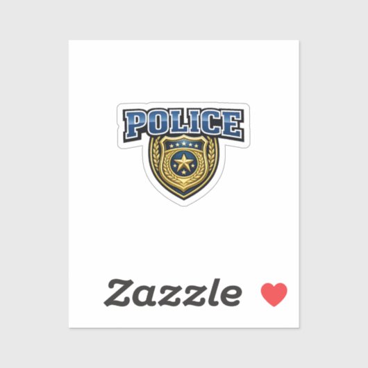 Fettgedrucktes Polizeidienstabzeichen-Textdesign Aufkleber (Blatt)