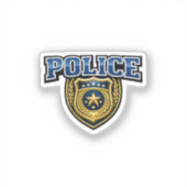 Fettgedrucktes Polizeidienstabzeichen-Textdesign Aufkleber (Vorderseite)