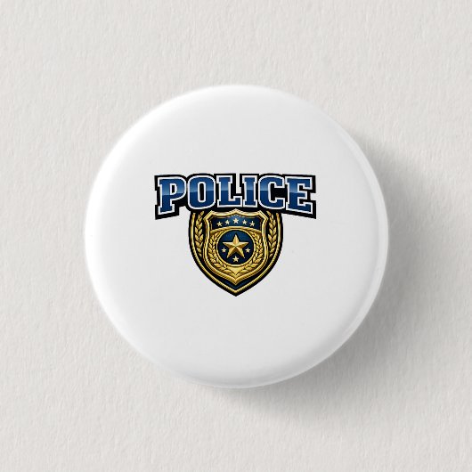 Fettgedrucktes Polizeidienstabzeichen-Textdesign Button (Vorderseite)