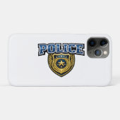 Fettgedrucktes Polizeidienstabzeichen-Textdesign Case-Mate iPhone Hülle (Rückseite (Horizontal))
