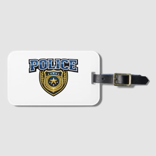 Fettgedrucktes Polizeidienstabzeichen-Textdesign Gepäckanhänger (Vorderseite (Horizontal))