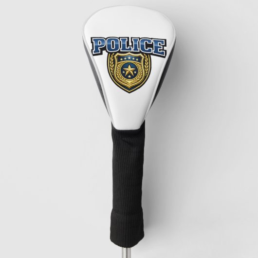 Fettgedrucktes Polizeidienstabzeichen-Textdesign Golf Headcover (Vorderseite)