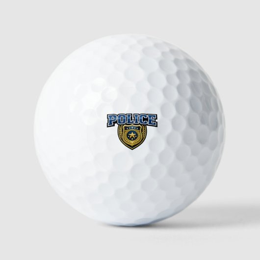 Fettgedrucktes Polizeidienstabzeichen-Textdesign Golfball (Vorderseite)