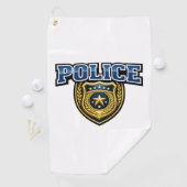 Fettgedrucktes Polizeidienstabzeichen-Textdesign Golfhandtuch (Insitu)