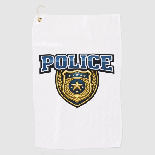 Fettgedrucktes Polizeidienstabzeichen-Textdesign Golfhandtuch (Vorderseite)