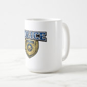 Fettgedrucktes Polizeidienstabzeichen-Textdesign Kaffeetasse (VorderseiteRechts)
