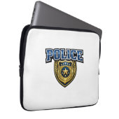 Fettgedrucktes Polizeidienstabzeichen-Textdesign Laptopschutzhülle (Vorne Rechts)