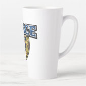 Fettgedrucktes Polizeidienstabzeichen-Textdesign Milchtasse (Rechts)