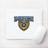 Fettgedrucktes Polizeidienstabzeichen-Textdesign Mousepad (Mit Mouse)