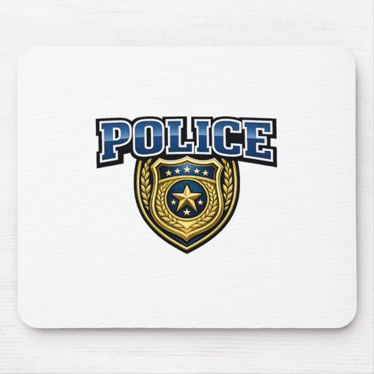Fettgedrucktes Polizeidienstabzeichen-Textdesign Mousepad (Vorne)