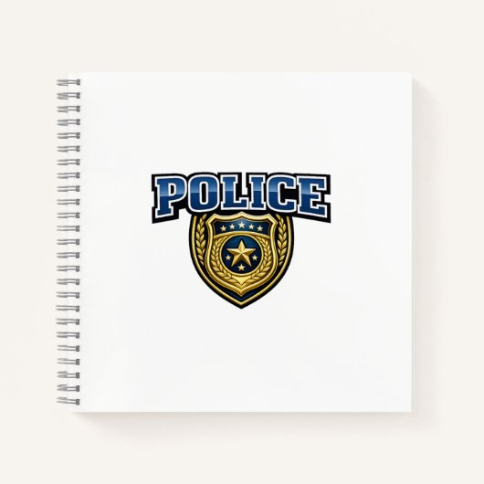 Fettgedrucktes Polizeidienstabzeichen-Textdesign Notizblock (Vorderseite)