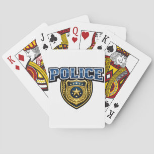 Fettgedrucktes Polizeidienstabzeichen-Textdesign Spielkarten