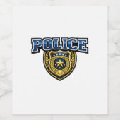 Fettgedrucktes Polizeidienstabzeichen-Textdesign Weinetikett (Einzelnes Label)