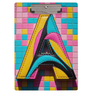 Fettgedrucktes Pop-Art-Monogramm „A“ in luxuriöser Klemmbrett