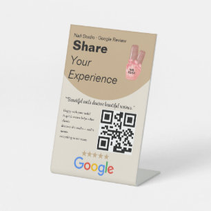 Fettgedrucktes Sand Teilen Sie Ihre Erfahrung QR-C Sockelschild