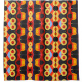 Fettgelb, abstrakt orange duschvorhang (Vorderseite)