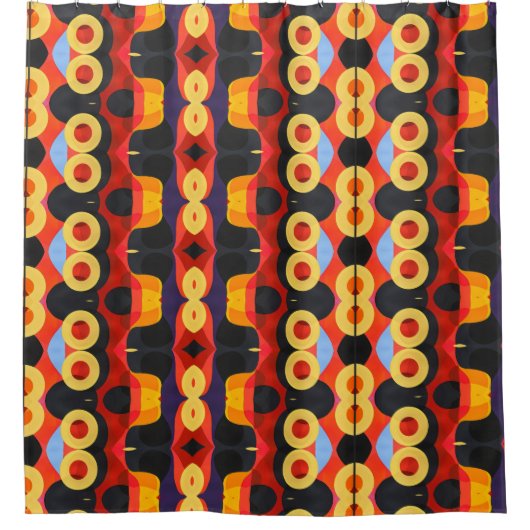 Fettgelb, abstrakt orange duschvorhang (Vorderseite)