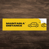 Fettgelb halten Distanz Autoaufkleber