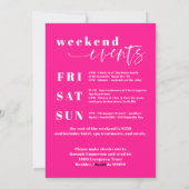 Fettgelb und heißrosa Bachelorette Einladung (Rückseite)