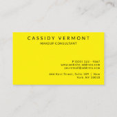 Fettgelbe Schönheit Makeup Haar Berater Visitenkarte (Rückseite)