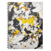 Fettgelbe Schwarz-weiße Abstrakte Bewegung Notizblock (Vorderseite)