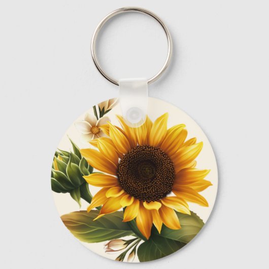 Fettgelbe Sonnenblume Schlüsselanhänger (Vorderseite)