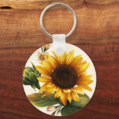 Fettgelbe Sonnenblume Schlüsselanhänger (Vorderseite)