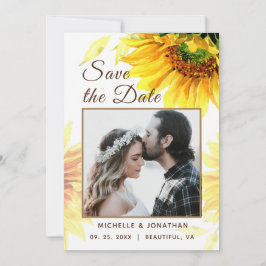 Fettgelbe Sonnenblumenfotografie Save The Date