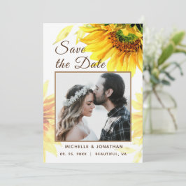 Fettgelbe Sonnenblumenfotografie Save The Date