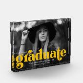 Fettgelber Typografie-Abschluss Fotoblock (Links)