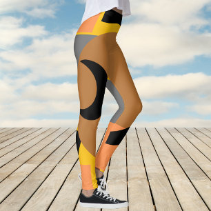 Fettgelbes Orange Abstrakt Leggings