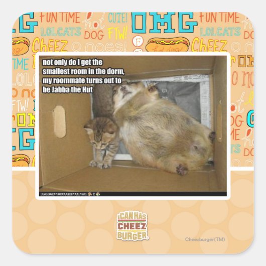 Fettgenosse Quadratischer Aufkleber (Vorderseite)