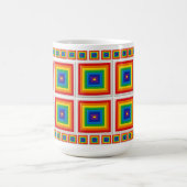 Fettgeometrischer Regenbogen-Quadrat Kaffeetasse (Mittel)
