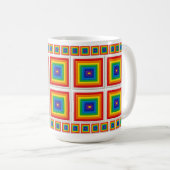 Fettgeometrischer Regenbogen-Quadrat Kaffeetasse (VorderseiteRechts)