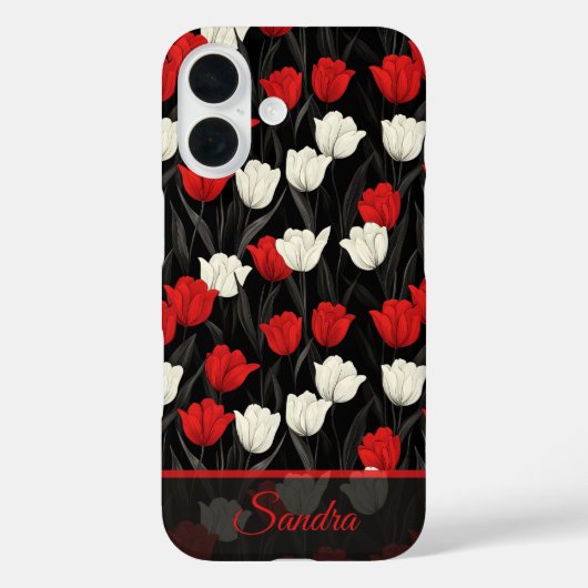 Fettgeschenkte Hochzeit Tulpen-Blumen-Name Case-Mate iPhone Hülle (Rückseite)