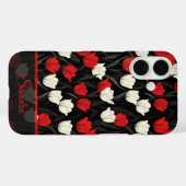 Fettgeschenkte Hochzeit Tulpen-Blumen-Name Case-Mate iPhone Hülle (Rückseite (Horizontal))