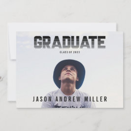 Fettgestreifte Typografie Graduate Boy Ankündigung