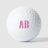 Fettgestrichene Rosa-2-Letter-Monogramm Golfball (Vorderseite)